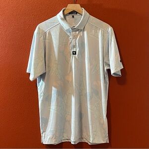 Bad Birdie Men’s Fern Floral Stretch Lightweight Performance Golf Polo Shirt
